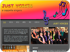 Website design for Just Voices